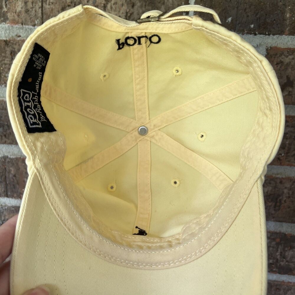 Polo Ralph Lauren Hat Cap Strap Back Light Yellow Small Pony Logo Embroidered - Picture 6 of 8